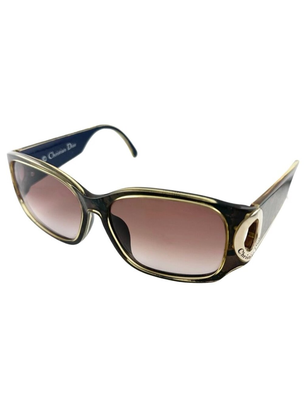 Dior Acetate Dark Blue Brown Sunglasses Eyewear
